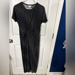 LuLaRoe Black Textured Midi Dress